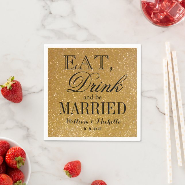 Guardanapos de casamento dourados espelhados para  (Insitu)