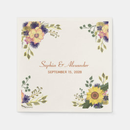 Guardanapos de casamento Elegantes Girassóis