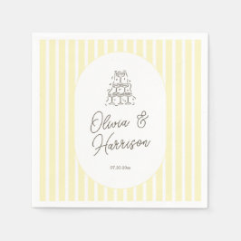 Guardanapos de casamento elegantes listrados de am