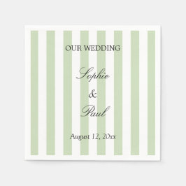 Guardanapos de casamento Elegantes Listras de Sage