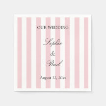 Guardanapos de casamento Elegantes Listras Rosa Pa