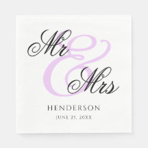 Guardanapos de casamento elegantes minimalistas Mr