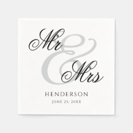 Guardanapos de casamento elegantes minimalistas Mr