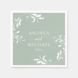 Guardanapos de casamento elegantes na cor verde sa