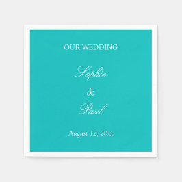 Guardanapos de casamento em Aqua Vibrante