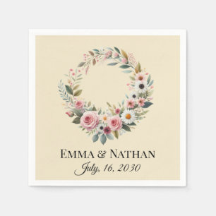 Guardanapos de casamento em aquarela floral Boho r