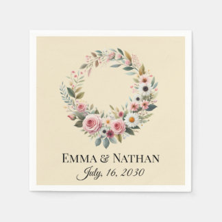 Guardanapos de casamento em aquarela floral Boho r