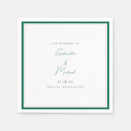 Guardanapos de casamento em verde esmeralda elegan