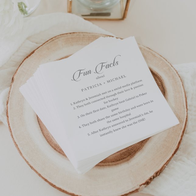 Guardanapos de casamento Fatos Divertidos Caligraf (Criador carregado)
