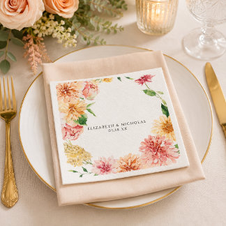 Guardanapos de casamento florais Afterglow Garden