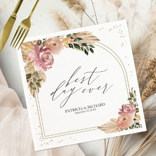 Guardanapos de casamento florais boho com cores ne