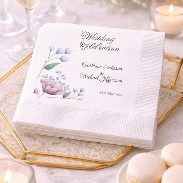 Guardanapos de casamento florais de jardim com vis (Criador carregado)