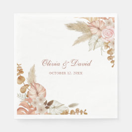 Guardanapos de casamento florais elegantes boho de