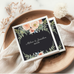 Guardanapos de casamento florais pastel verde pêss