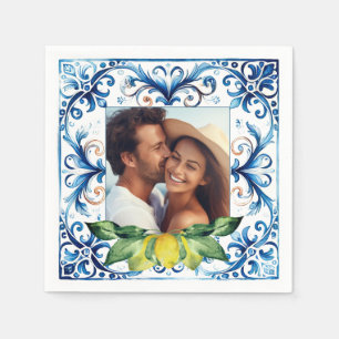 Guardanapos de Casamento Foto Azulejo de Amalfi e 