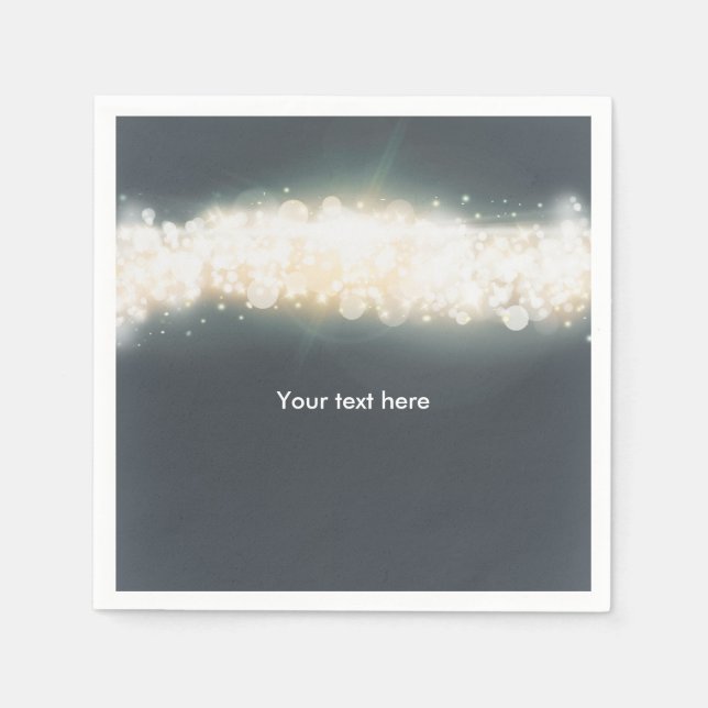 Guardanapos de casamento Grey Sparkle Lights Sky B (Frente)