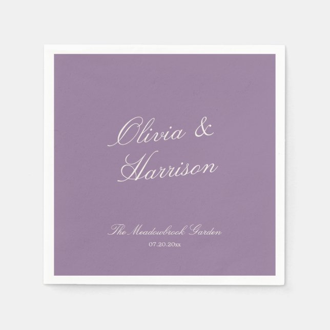 Guardanapos de Casamento Jardim Malva (Frente)