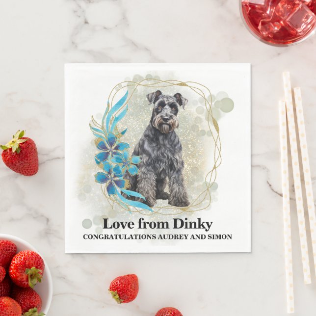 Guardanapos de casamento Kerry Blue Terrier com fo (Insitu)