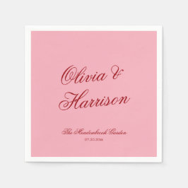 Guardanapos de casamento minimal romântico rosa ve