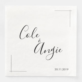 Guardanapos de Casamento Minimalista com Bordas Cr