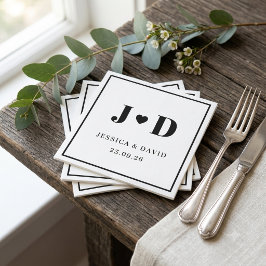 Guardanapos de Casamento Minimalista com Monograma