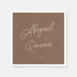 Guardanapos de casamento minimalistas castanhos be
