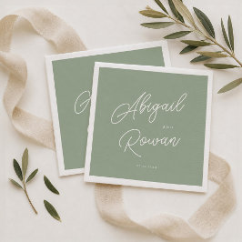 Guardanapos de casamento minimalistas elegantes em