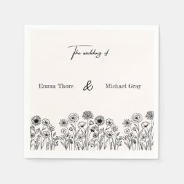 Guardanapos de casamento minimalistas elegantes pe