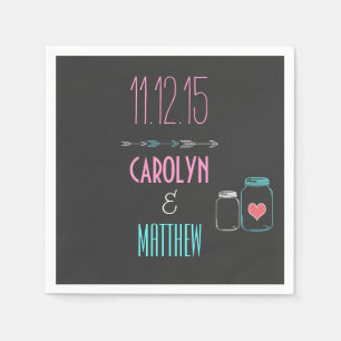 Guardanapos de casamento Modern Arrows   Masonjar 