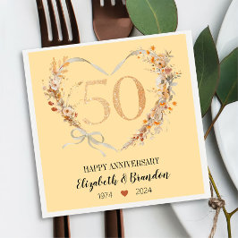 Guardanapos de casamento Modernos de 50º Aniversár