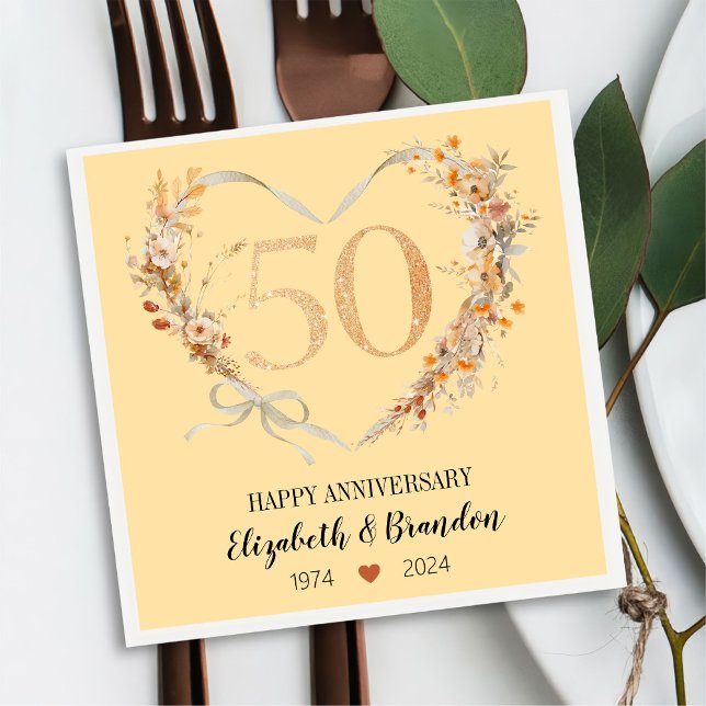 Guardanapos de casamento Modernos de 50º Aniversár (Criador carregado)