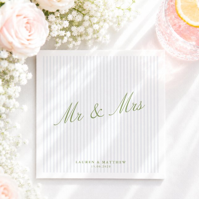Guardanapos de casamento Mr & Mrs Citrus Verde Fai (Criador carregado)