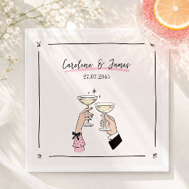 Guardanapos de casamento para brinde de champanhe 