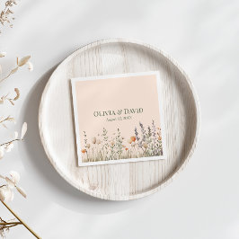 Guardanapos de casamento para prado de flores silv