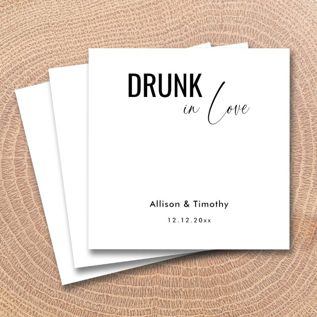 Guardanapos de Casamento Personalizados Bêbado de  ( Drunk In Love Personalized Wedding Napkins)