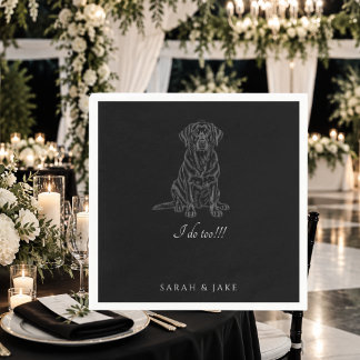 Guardanapos de casamento personalizados com contor