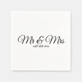 Guardanapos de casamento personalizados com datas