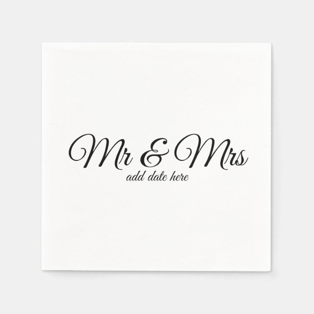 Guardanapos de casamento personalizados com datas (Frente)