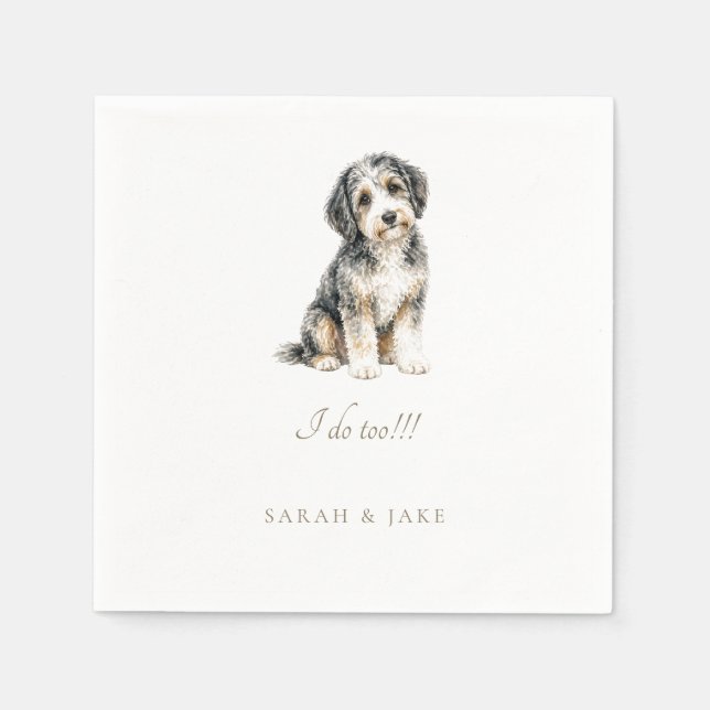 Guardanapos de casamento personalizados com Pet Au (Frente)