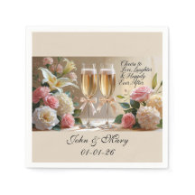 Guardanapos de Casamento Personalizados - Felizes 