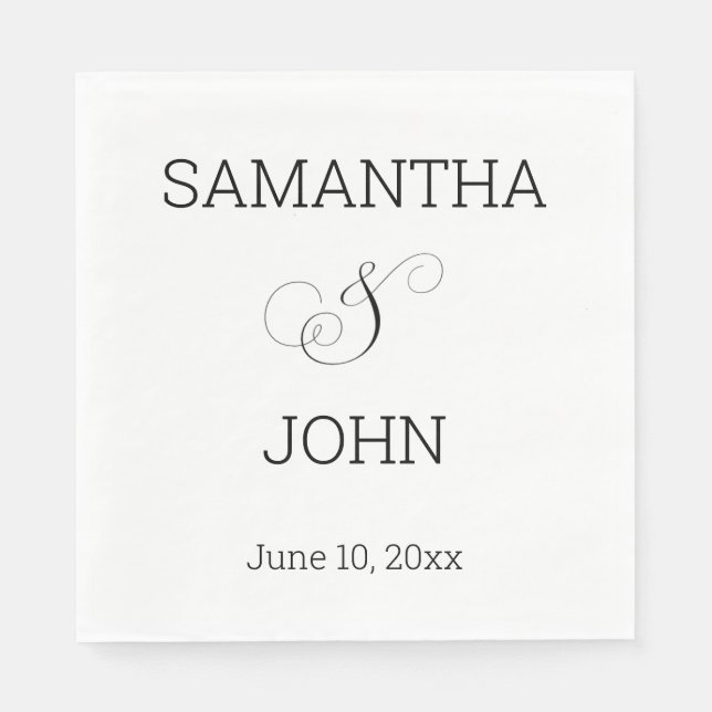 Guardanapos de casamento personalizados minimalist (Frente)