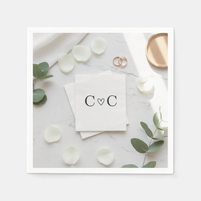 Guardanapos de Casamento Personalizados: Monograma (Frente)