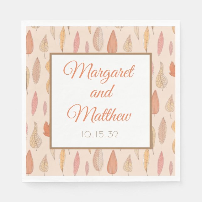 Guardanapos de casamento personalizados para a tem (Frente)