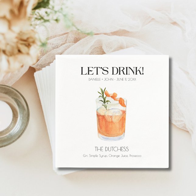 Guardanapos de casamento personalizados para coque (Custom Signature Cocktail Wedding Napkins)