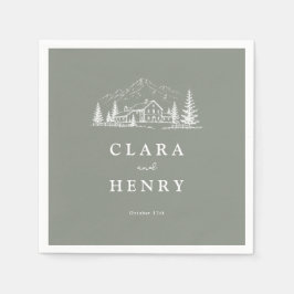 Guardanapos de casamento Pine Green Floresta