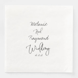 Guardanapos de Casamento Quadrado de 8" Manuscrito