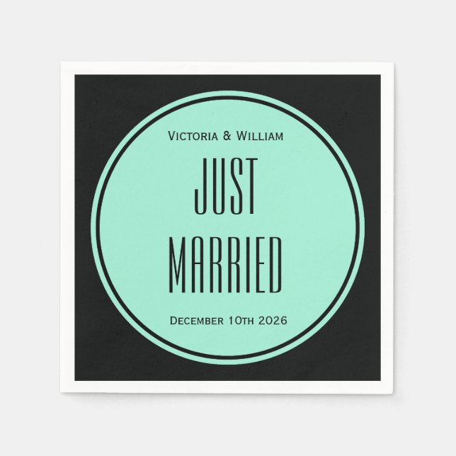 Guardanapos de casamento Retro Recém-casados (Frente)