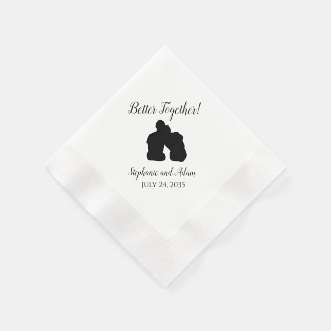 Guardanapos de casamento Romântico Melhor Juntos (Canto)