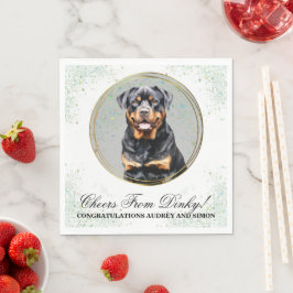 Guardanapos de Casamento Rottweiler Com Foto de Cã