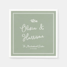 Guardanapos de casamento Sage Green Olive Branch G